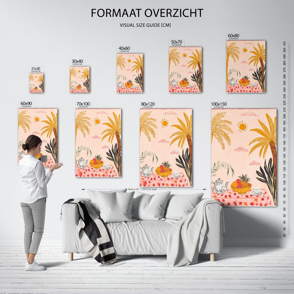 Tropische tafel met fruit Poster