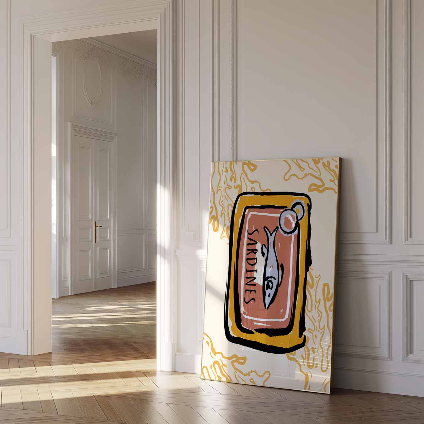 Retro Sardine Blik Poster