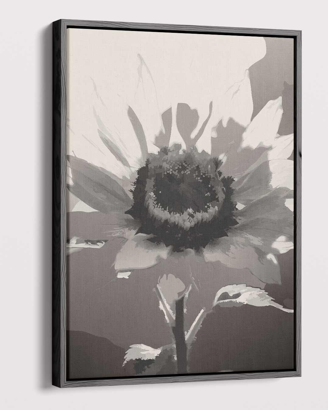 Zwart-Witte Zonnebloem Droom Kunstwerk-canvas-dibond-plexiglas-wanddecoratie-WallArtistic