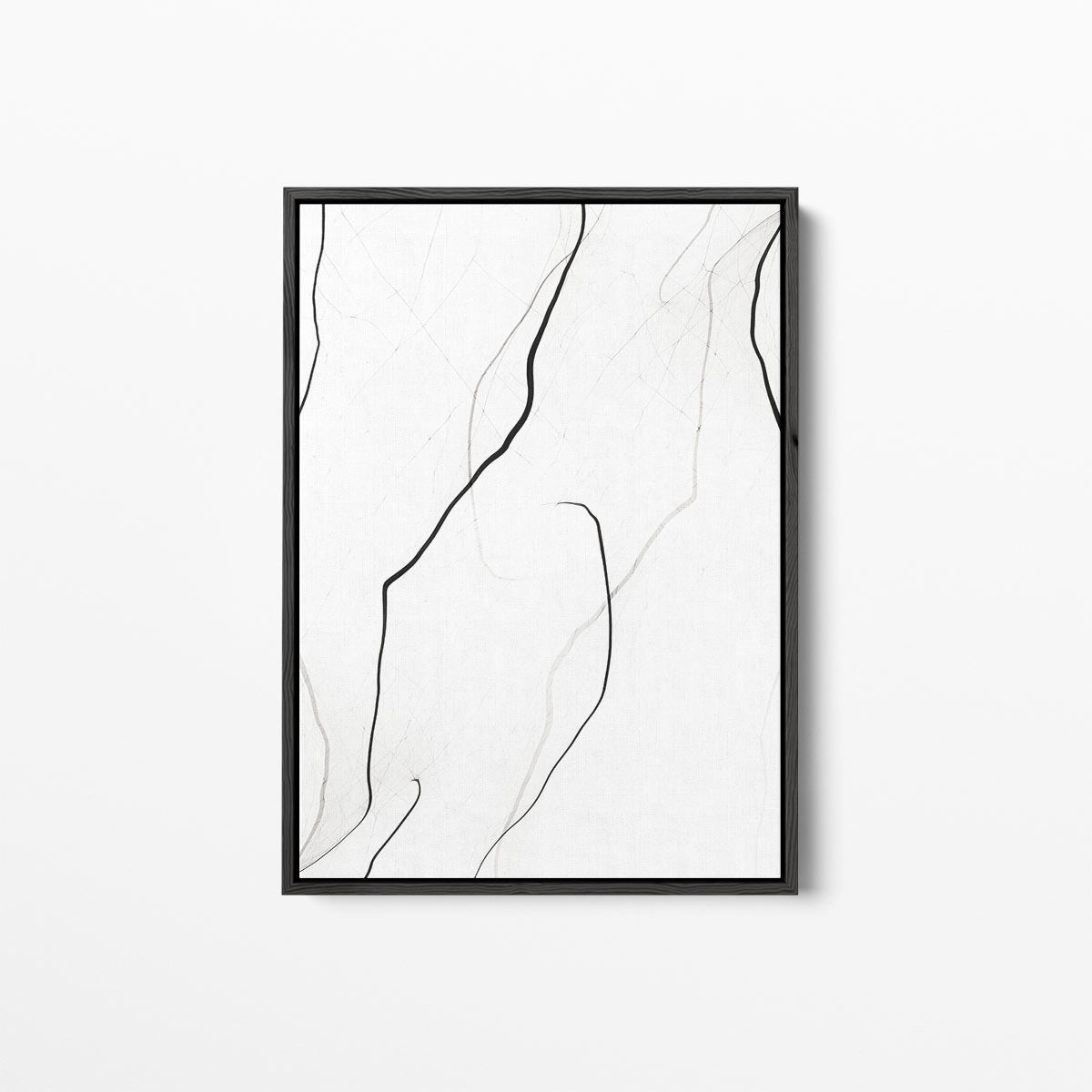 Zwarte Lijnen op Witte Rust Kunstwerk-canvas-dibond-plexiglas-wanddecoratie-WallArtistic