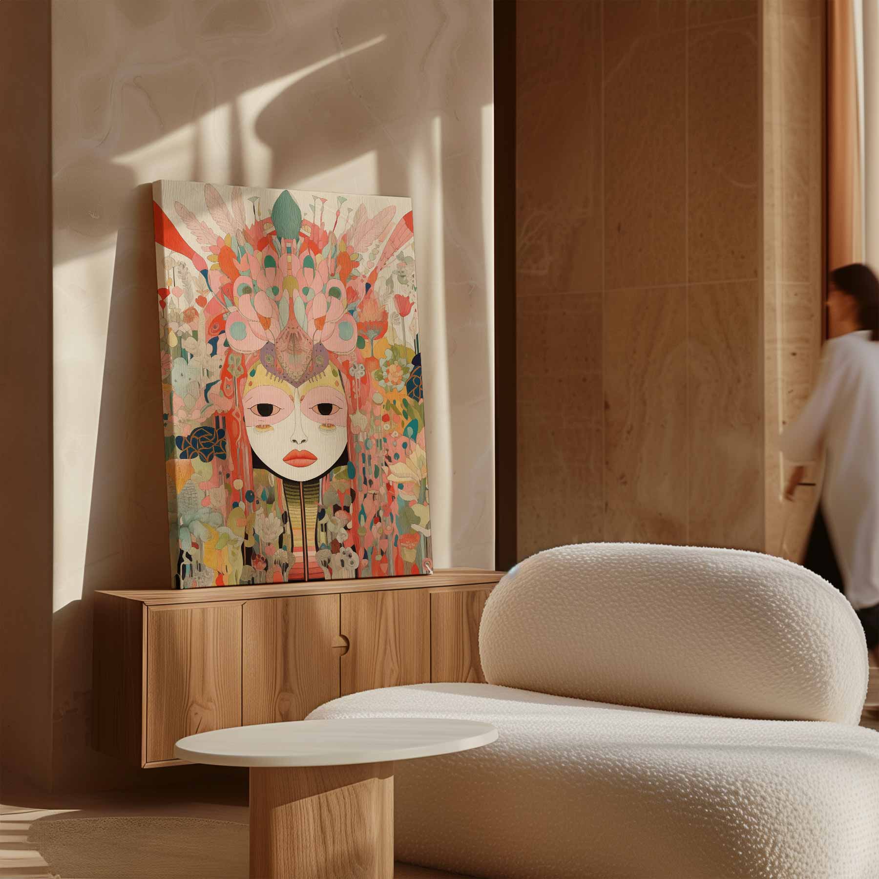 Vrolijke Fantasiegezichten Kunstwerk-canvas-dibond-plexiglas-wanddecoratie-WallArtistic