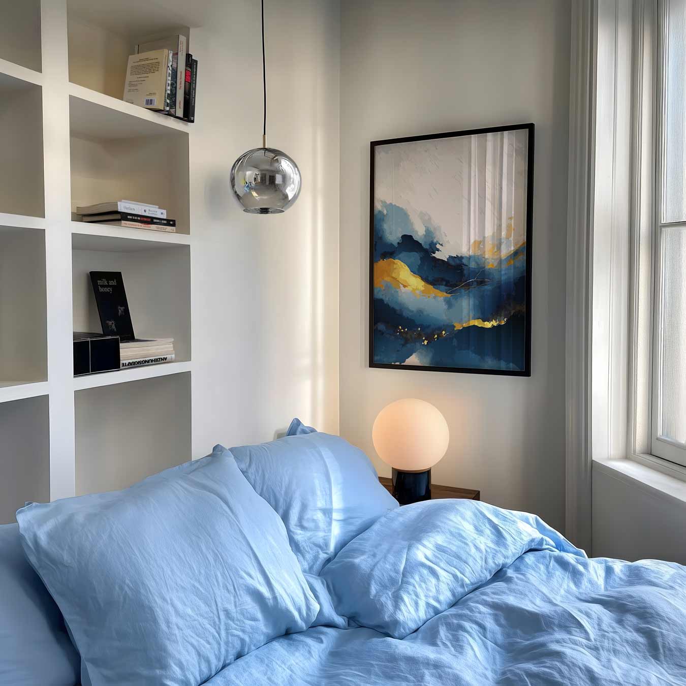 Abstracte Blauwe Droom Poster-WallArtistic