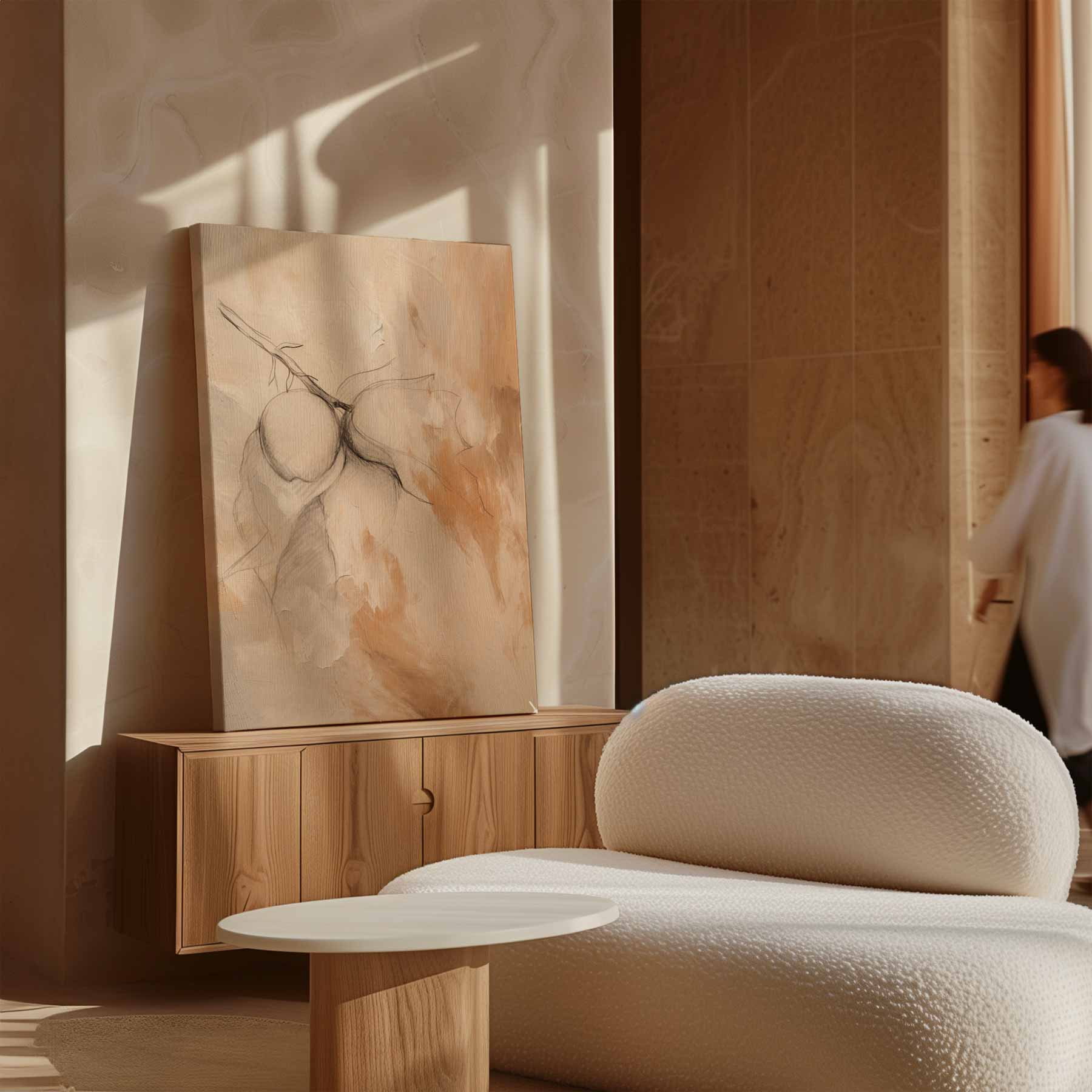 Poëtische Perziken Kunstwerk-canvas-dibond-plexiglas-wanddecoratie-WallArtistic