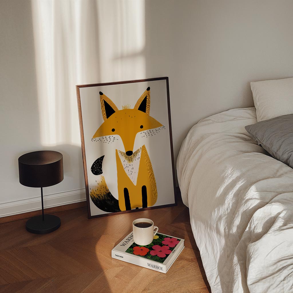 Schattige Vos Illustratie Poster-WallArtistic