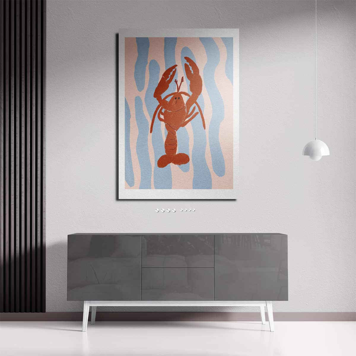 Dansende Kreeft op Zonnige Dag Kunstwerk-canvas-dibond-plexiglas-wanddecoratie-WallArtistic