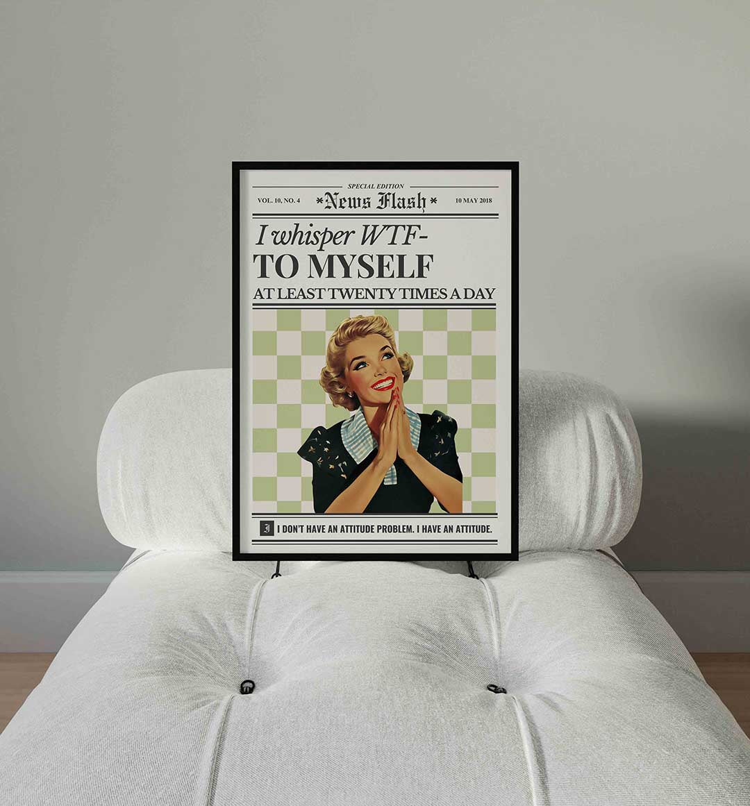 Retro vrouw met tekst Poster