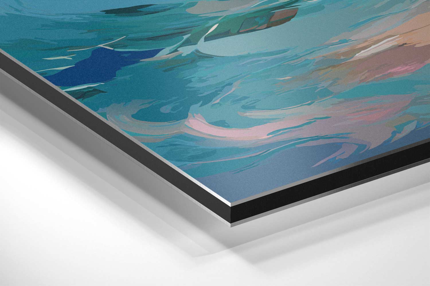Zomers Golvenspel bij Zonsondergang Kunstwerk-canvas-dibond-plexiglas-wanddecoratie-WallArtistic