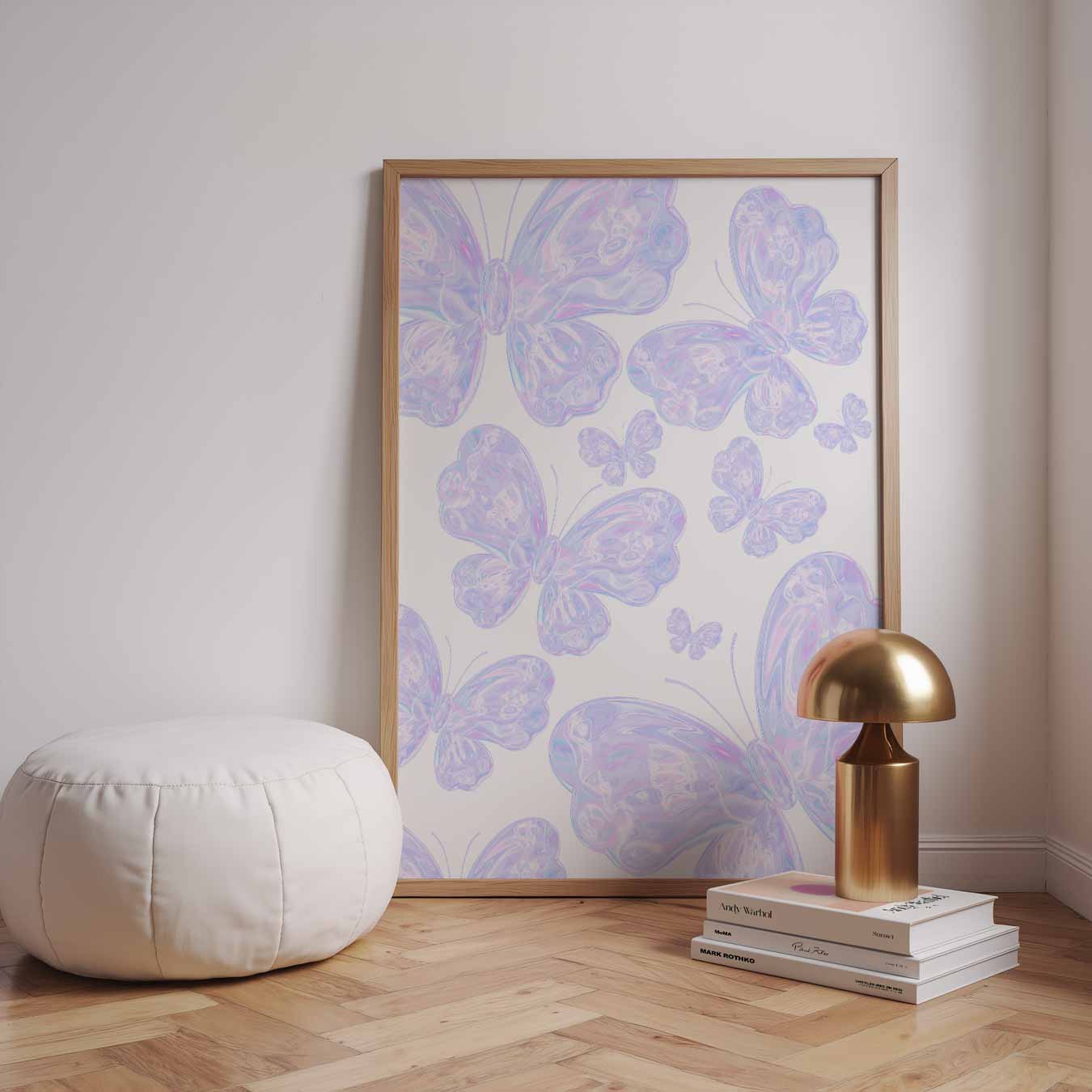 Vlinders in Pasteltinten Poster