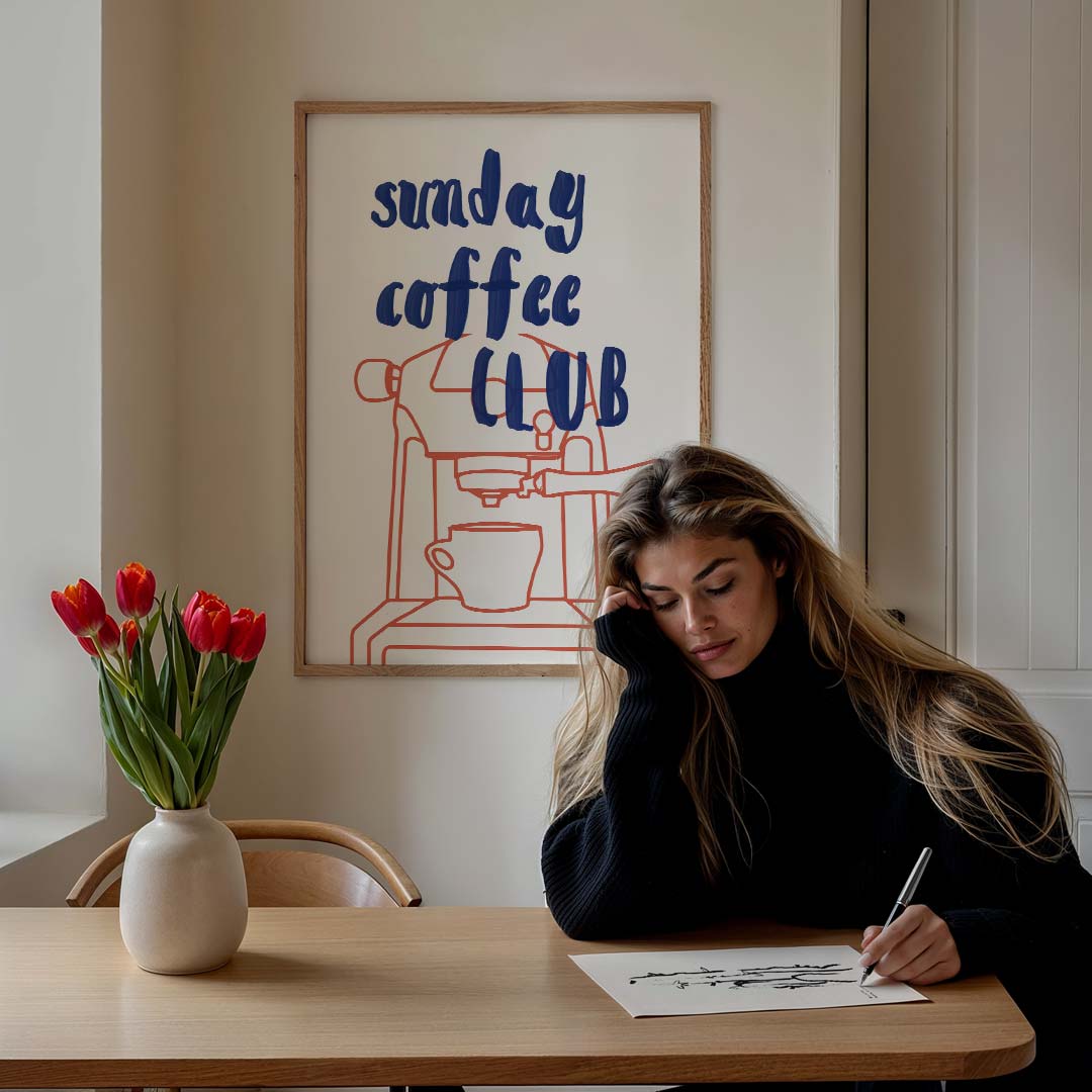Sunday Coffee Club Poster-WallArtistic