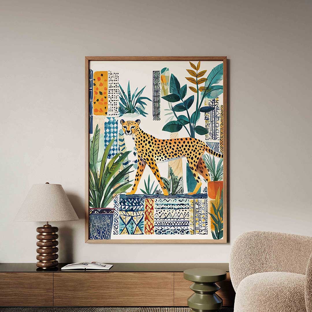 Luipaard en planten Poster