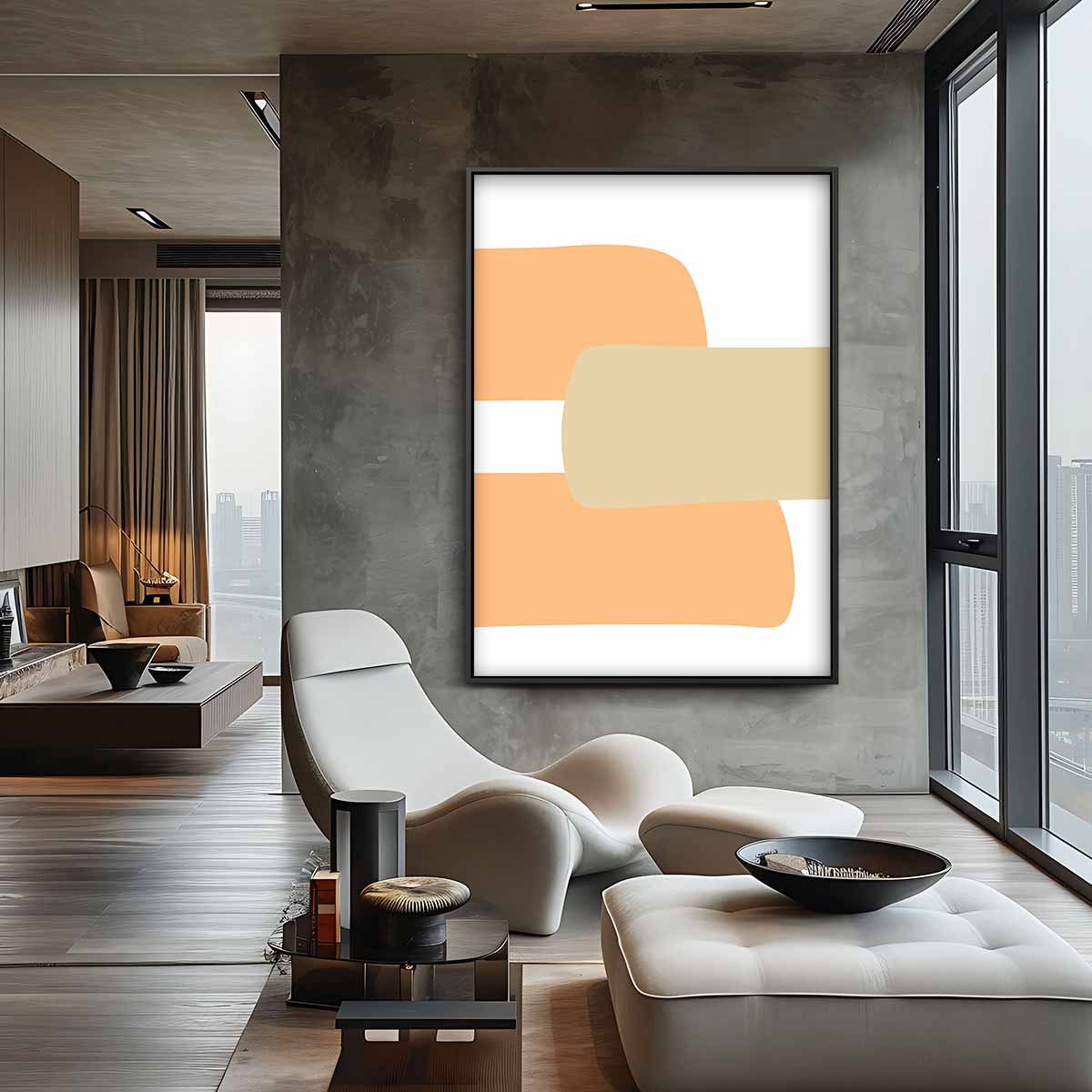 Zonnige Abstractie Kunstwerk-canvas-dibond-plexiglas-wanddecoratie-WallArtistic