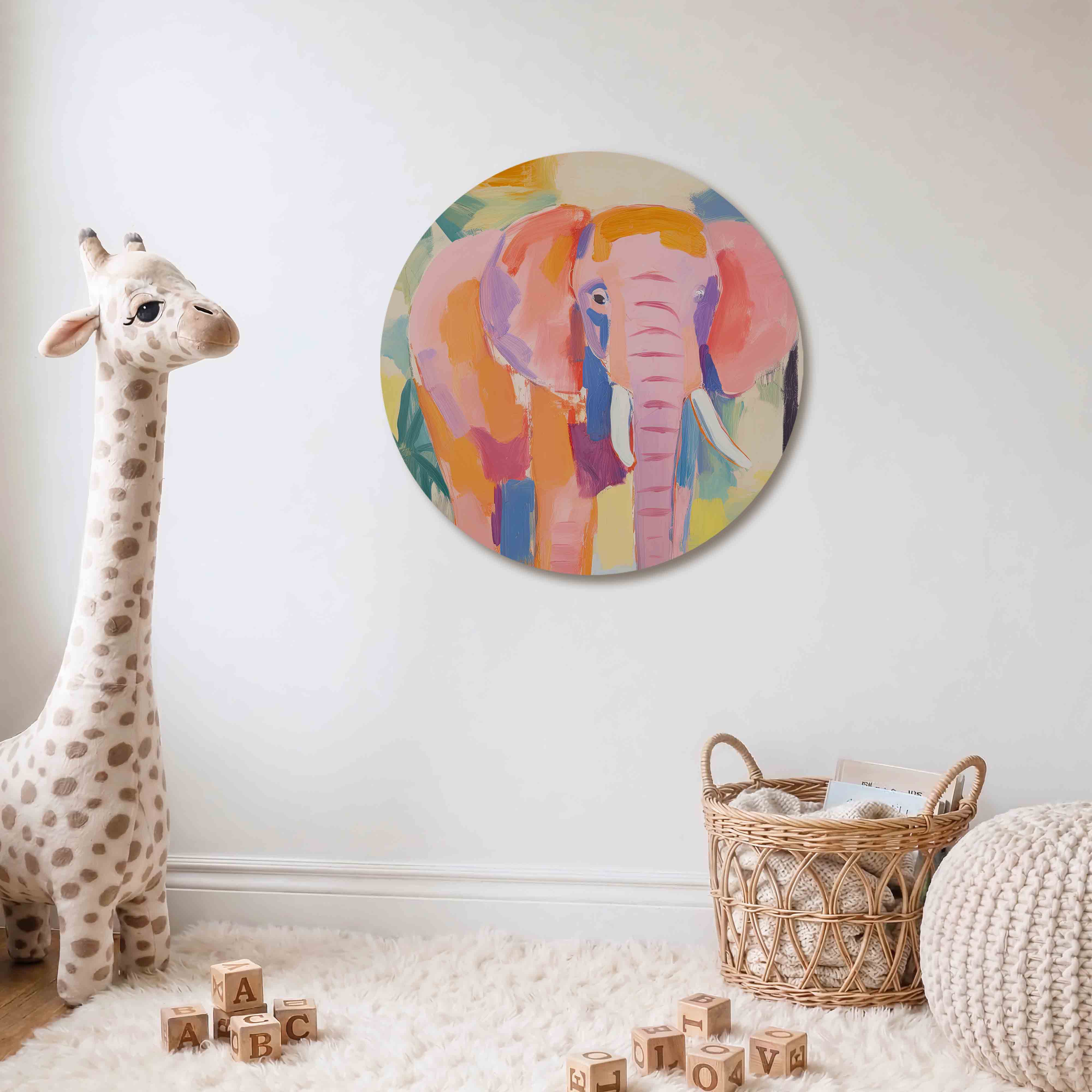 Roze olifant Muurcirkel