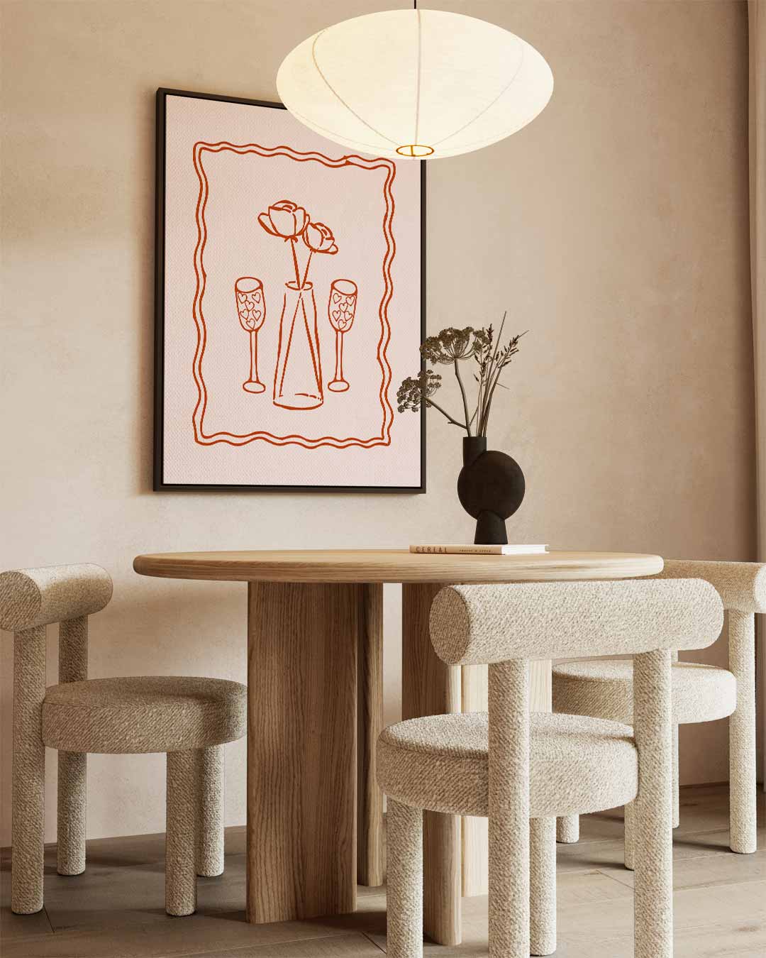 Bloemen en Hartjes Kunstwerk-canvas-dibond-plexiglas-wanddecoratie-WallArtistic