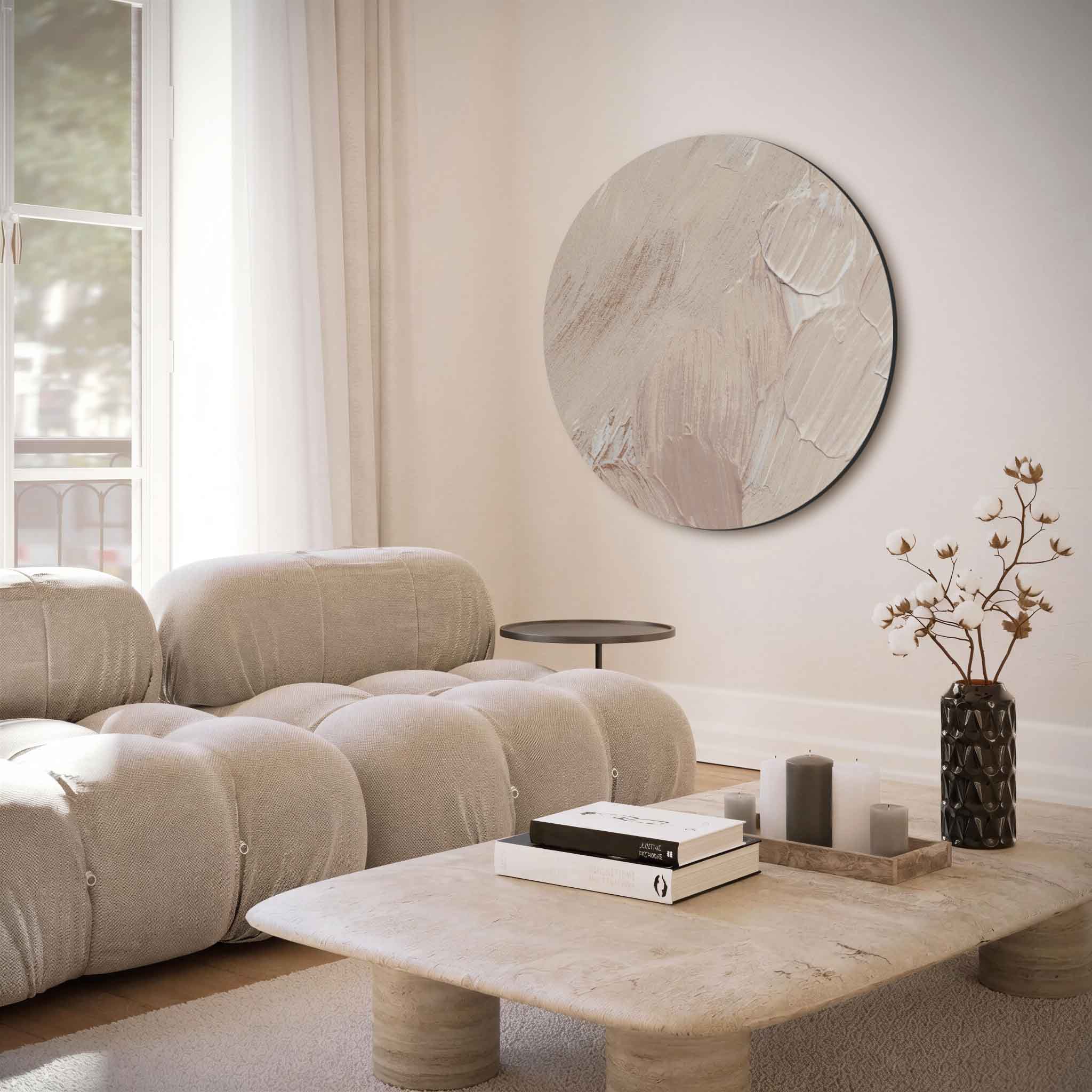 Beige textuur Muurcirkel