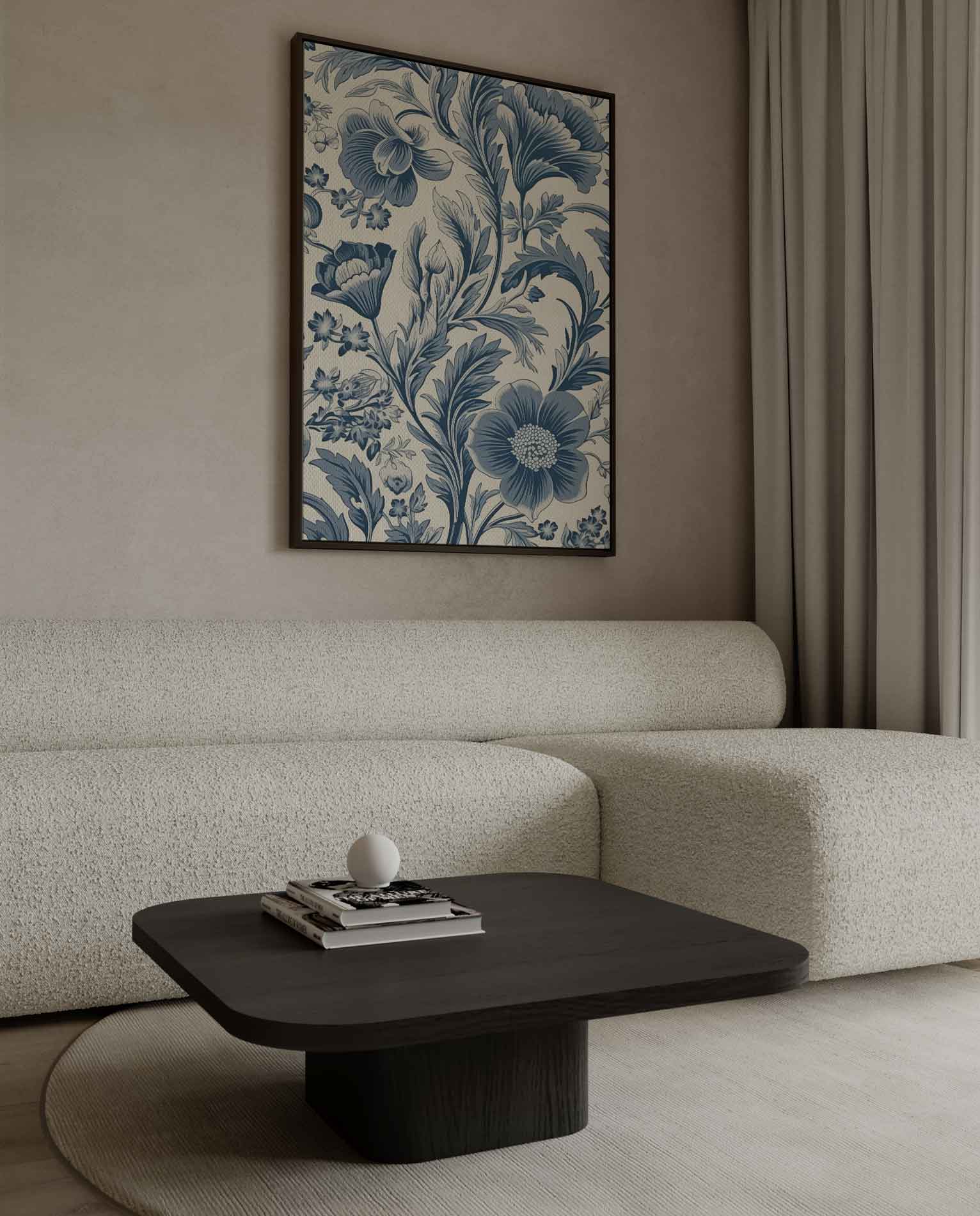 Bloeiend Blauw Wandtapijt Kunstwerk-canvas-dibond-plexiglas-wanddecoratie-WallArtistic