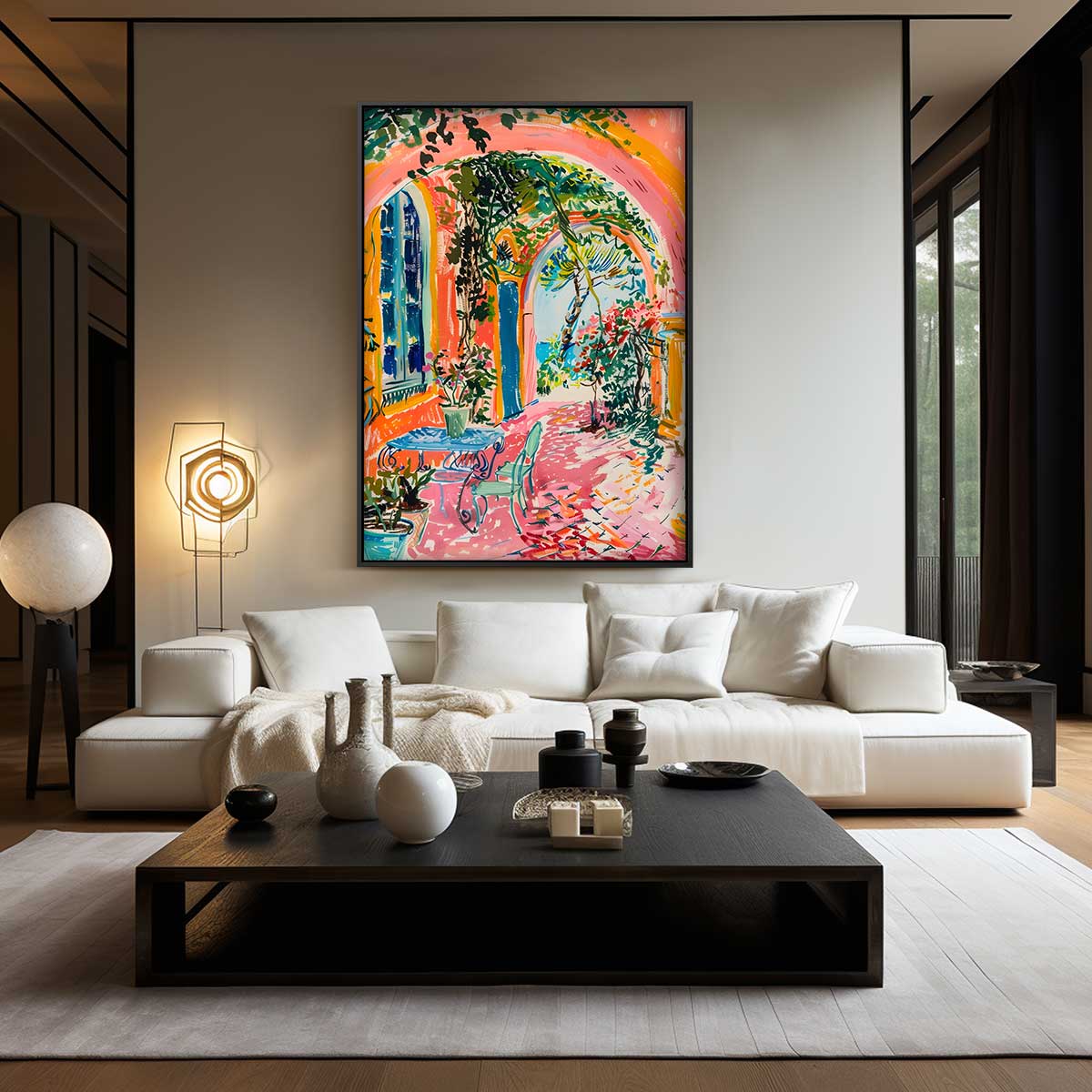 Kleurrijke Zomertuin Kunstwerk-canvas-dibond-plexiglas-wanddecoratie-WallArtistic