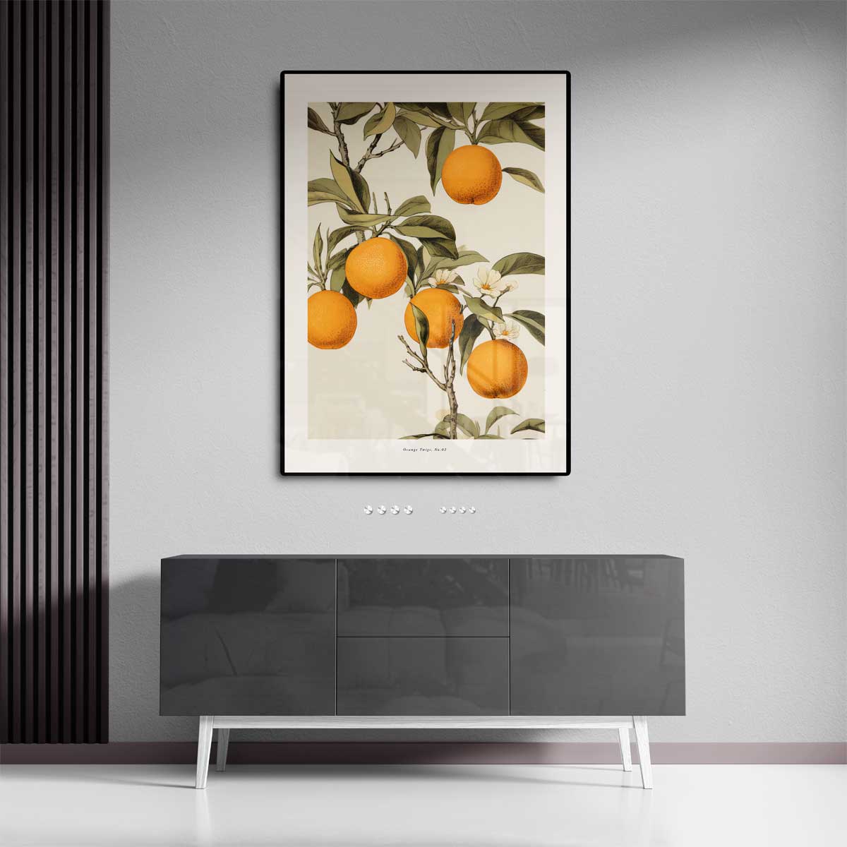 Vintage Sinaasappel Illustratie Kunstwerk-canvas-dibond-plexiglas-wanddecoratie-WallArtistic