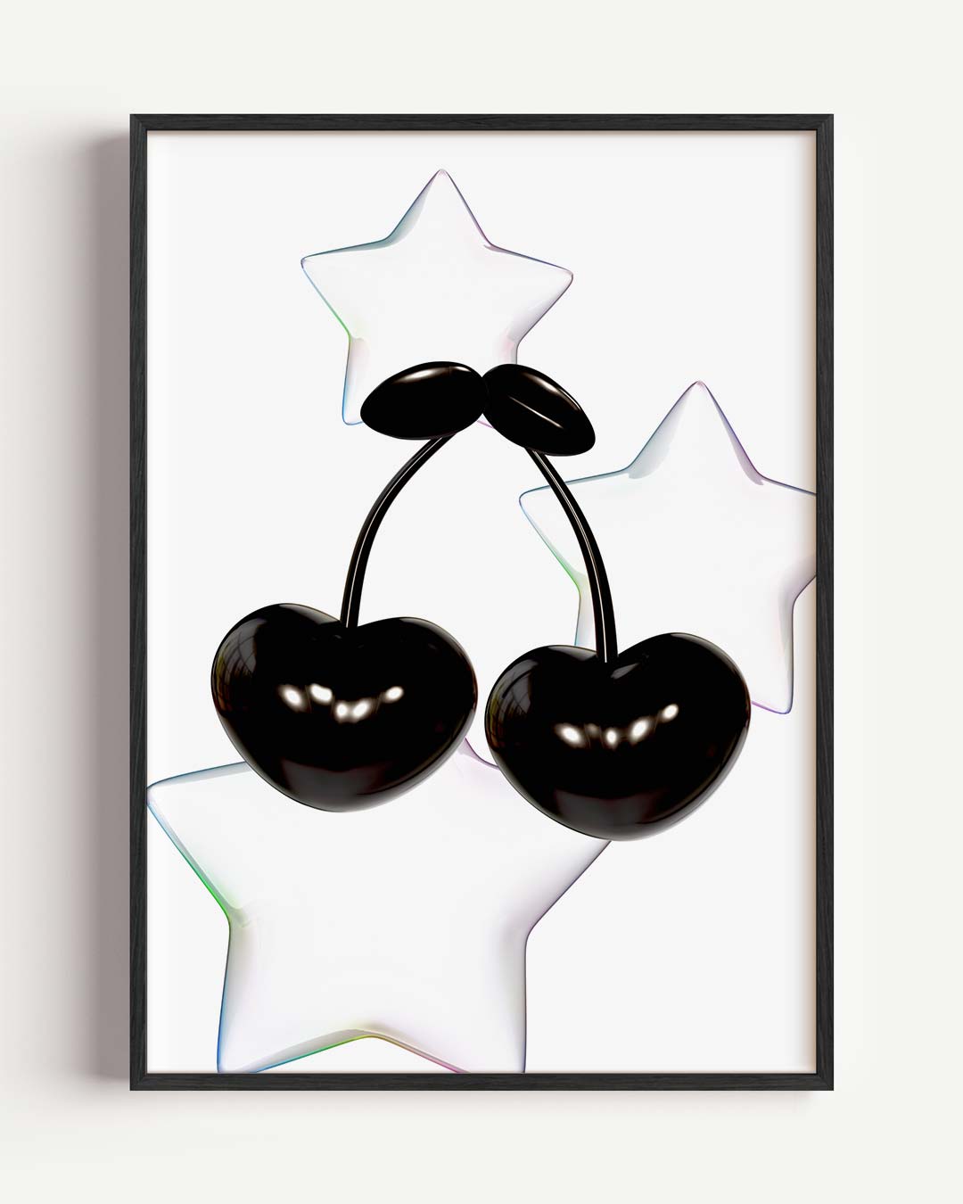 Twee Zwarte Kersen en Sterren Poster-WallArtistic