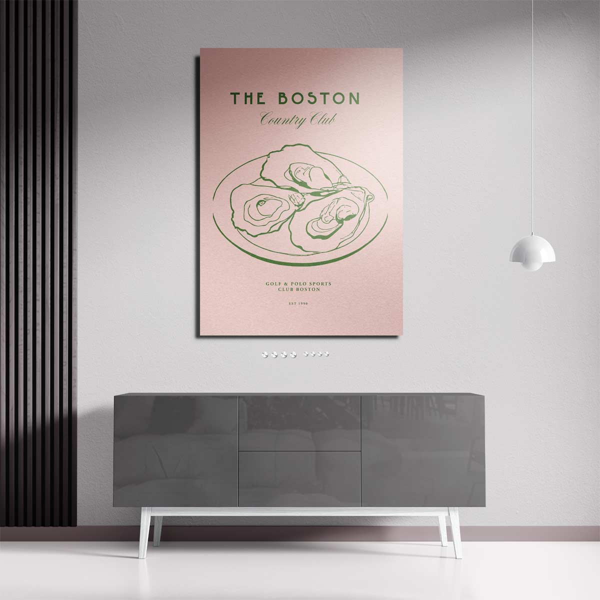 Boston Country Club Illustratie Kunstwerk-canvas-dibond-plexiglas-wanddecoratie-WallArtistic