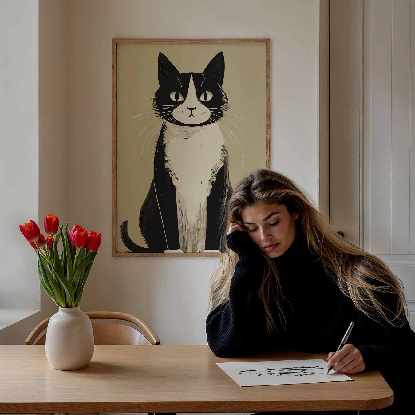 Schattige Kat Kunstposter-WallArtistic