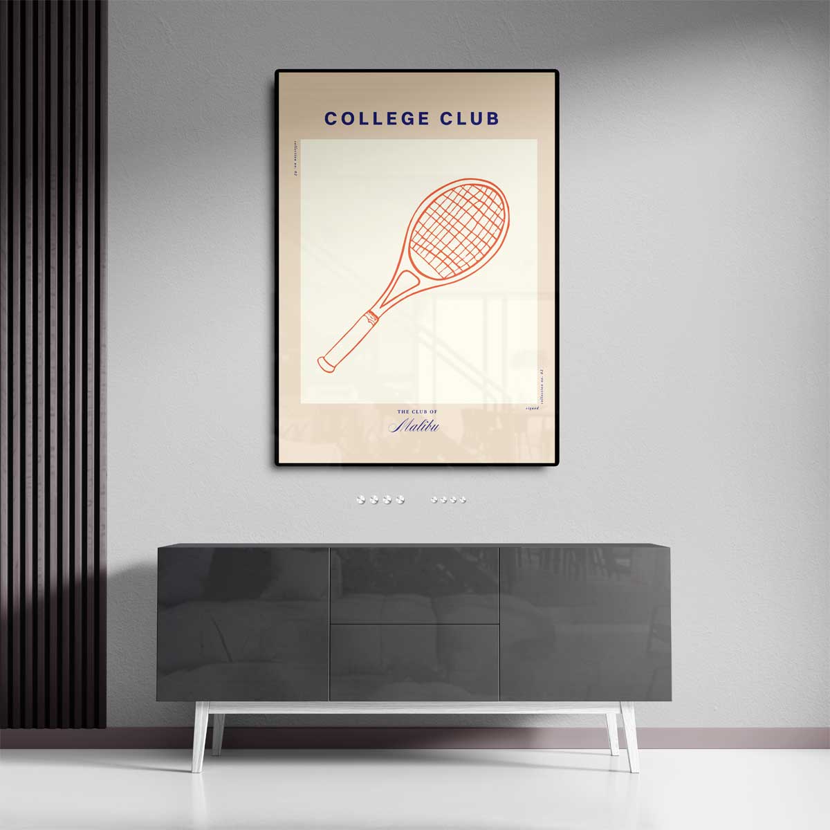 Retro Tennis Racket Poster