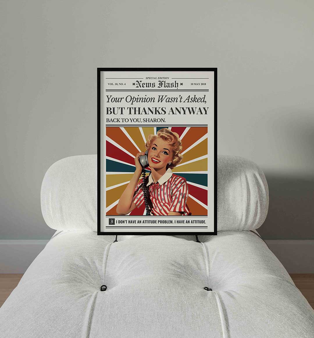 Vrouw met telefoon Poster