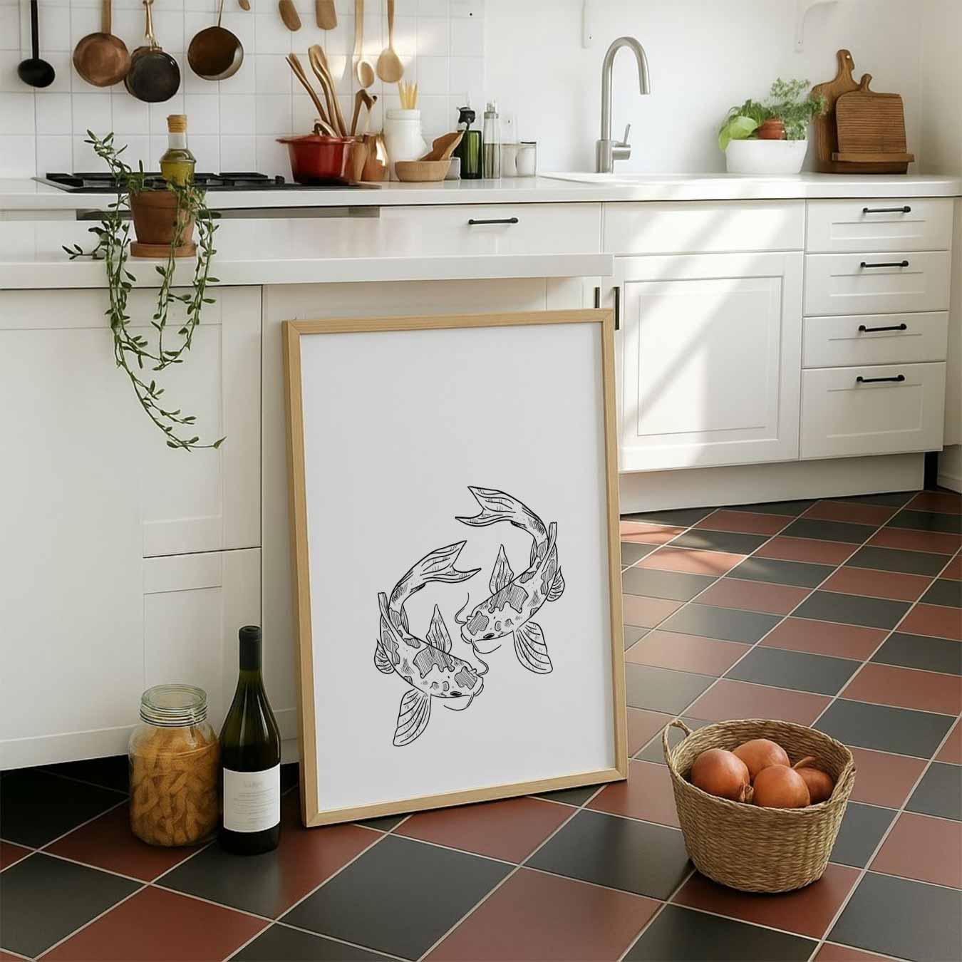 Elegante Koi Vissen Poster