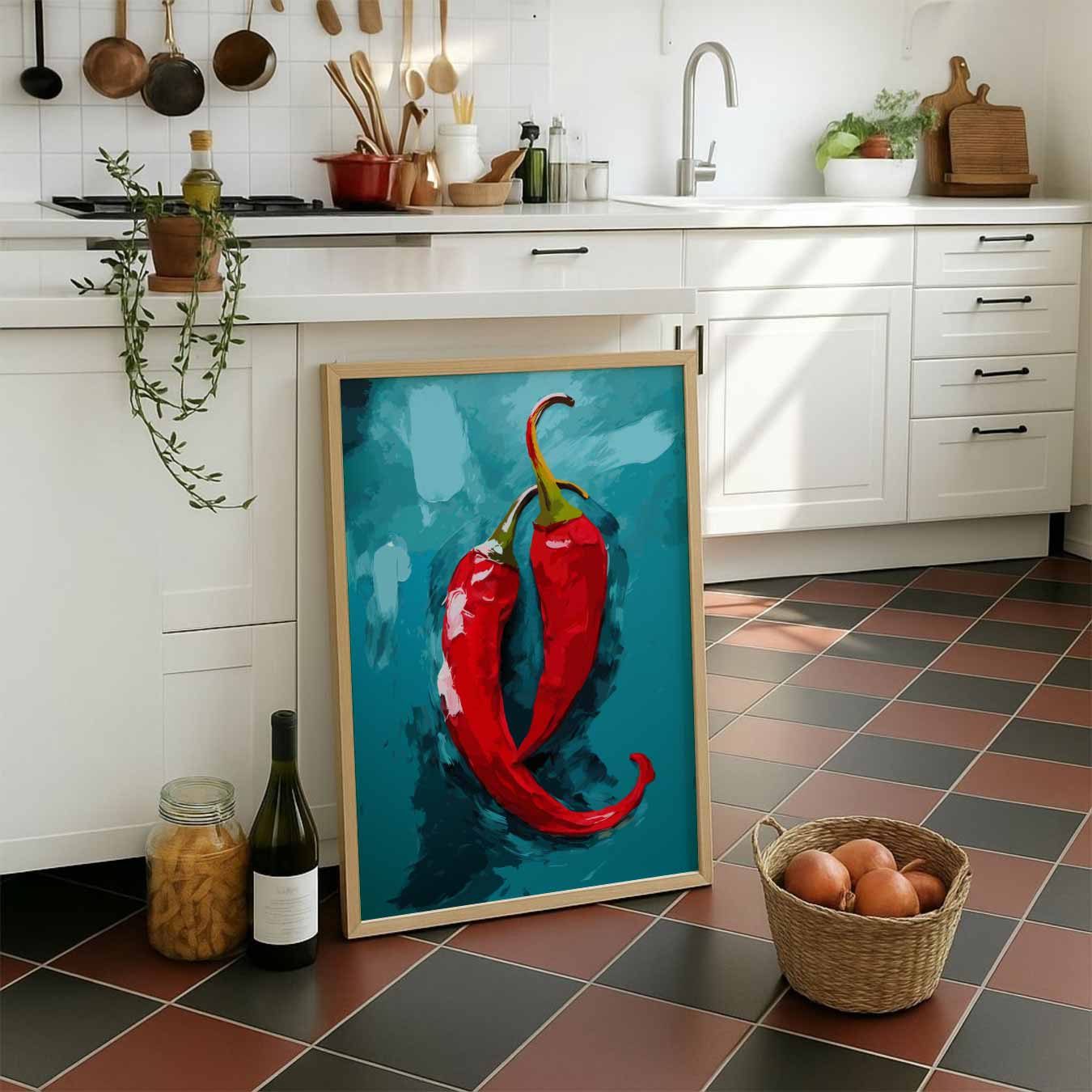 Pittige Paprika Kunstposter-WallArtistic