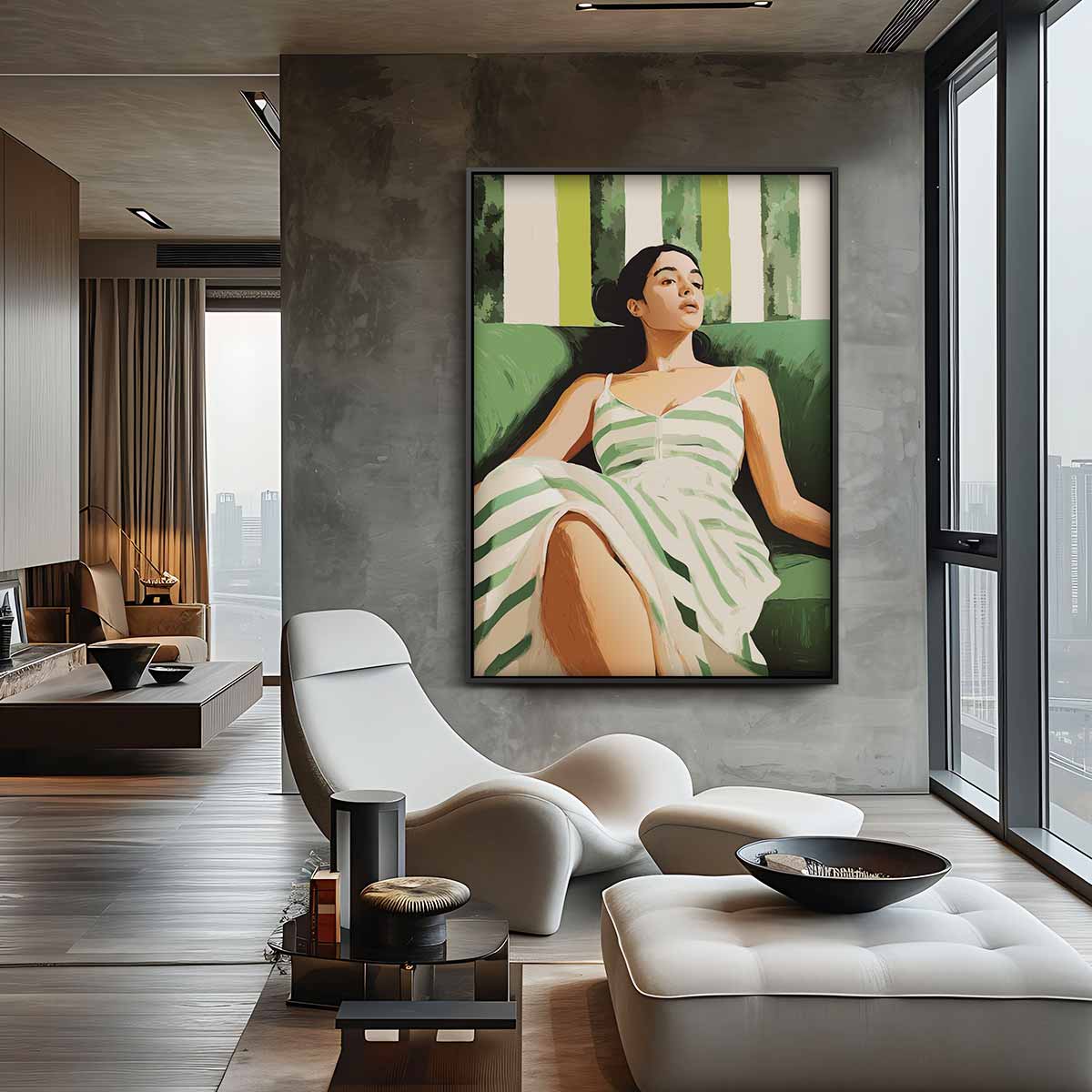 Rust in Strepen Kunstwerk-canvas-dibond-plexiglas-wanddecoratie-WallArtistic