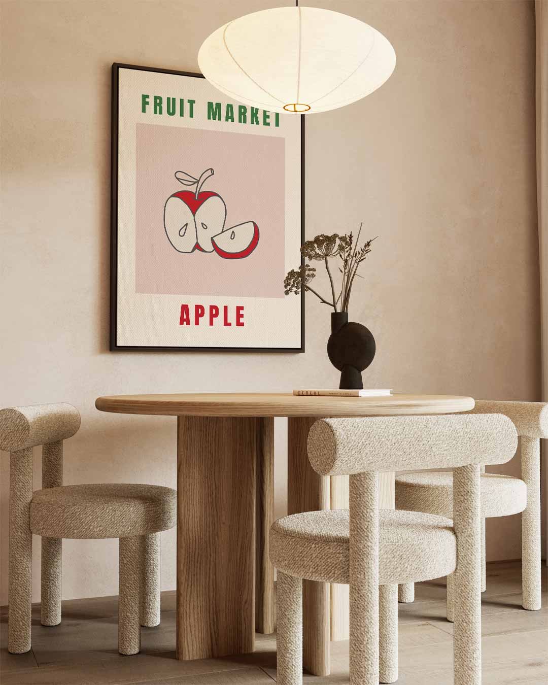Vrolijke Fruit Illustratie Kunstwerk-canvas-dibond-plexiglas-wanddecoratie-WallArtistic