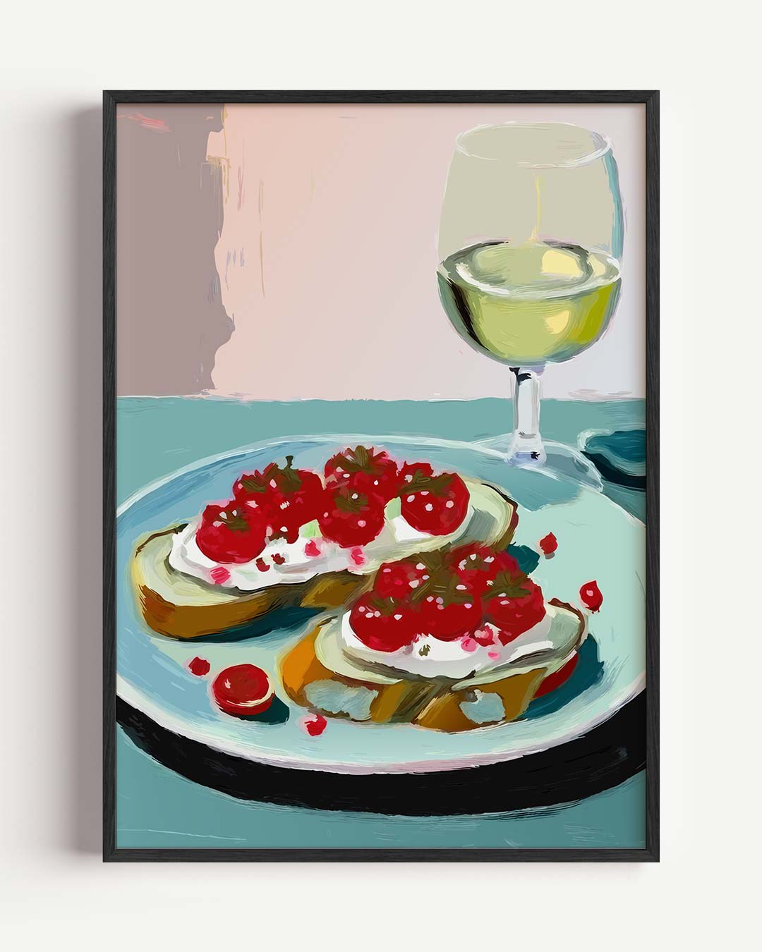 Romantische Diner Tafereel Poster-WallArtistic