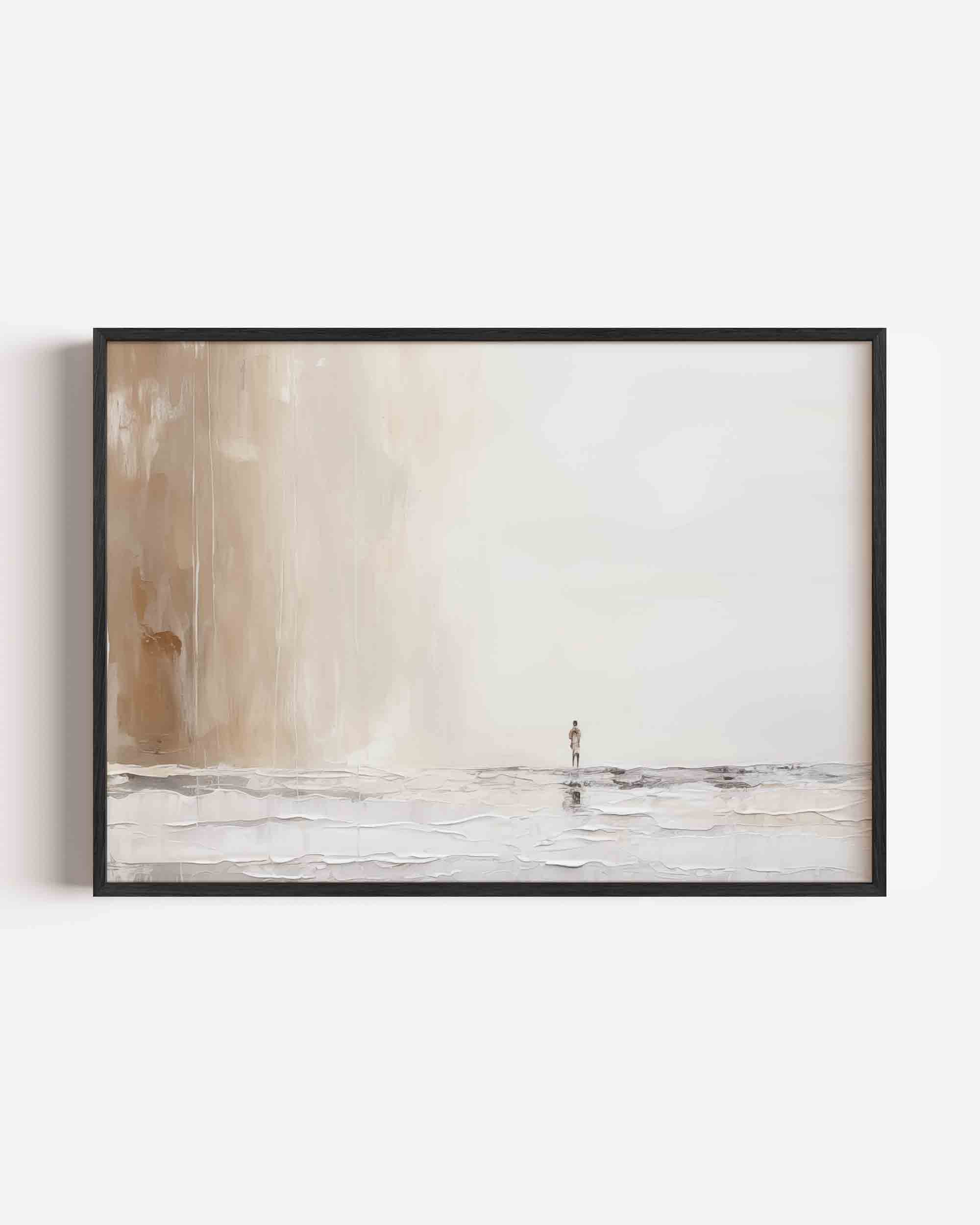 Eenzaam figuur in landschap Poster