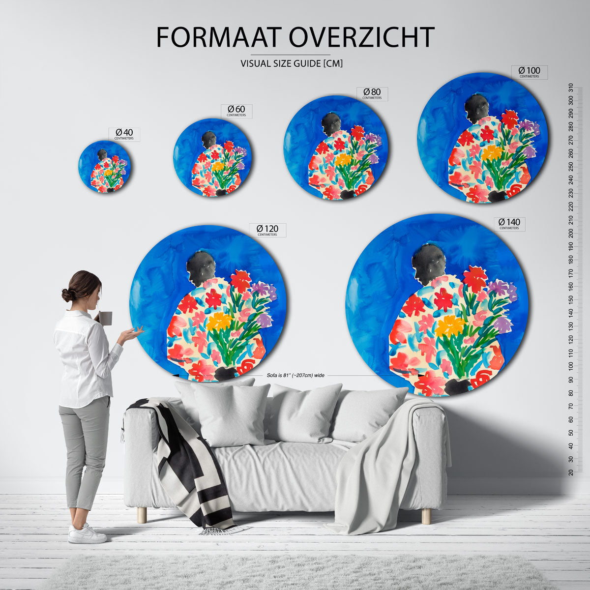 Bloemenfiguur Muurcirkel