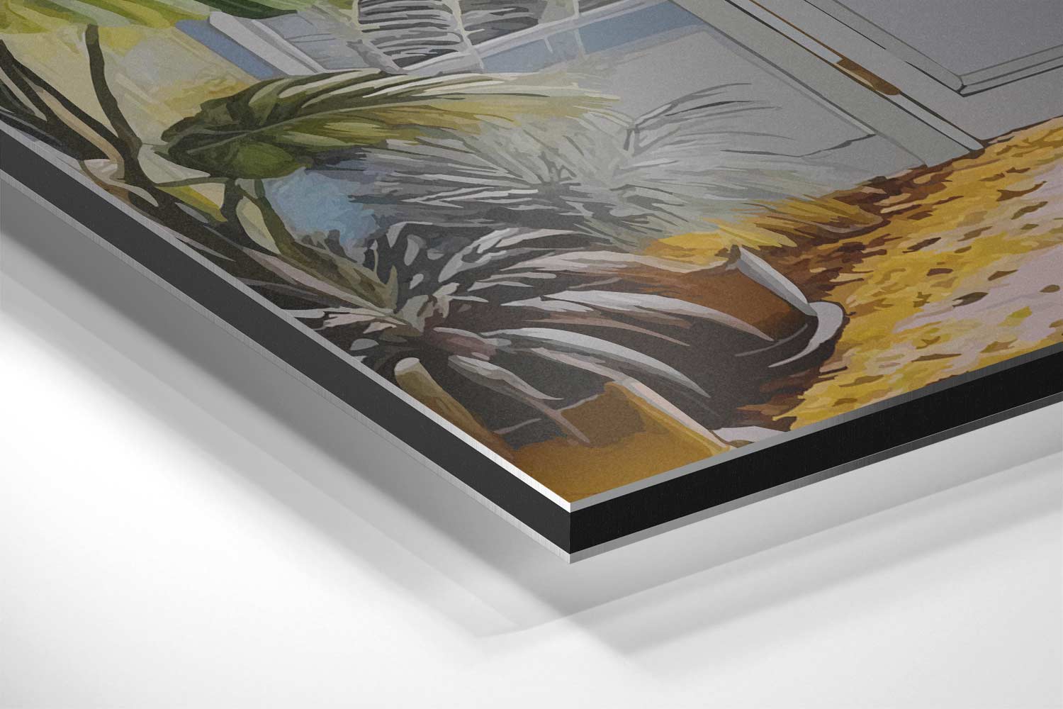 Serene Wintertuin Kunstwerk-canvas-dibond-plexiglas-wanddecoratie-WallArtistic