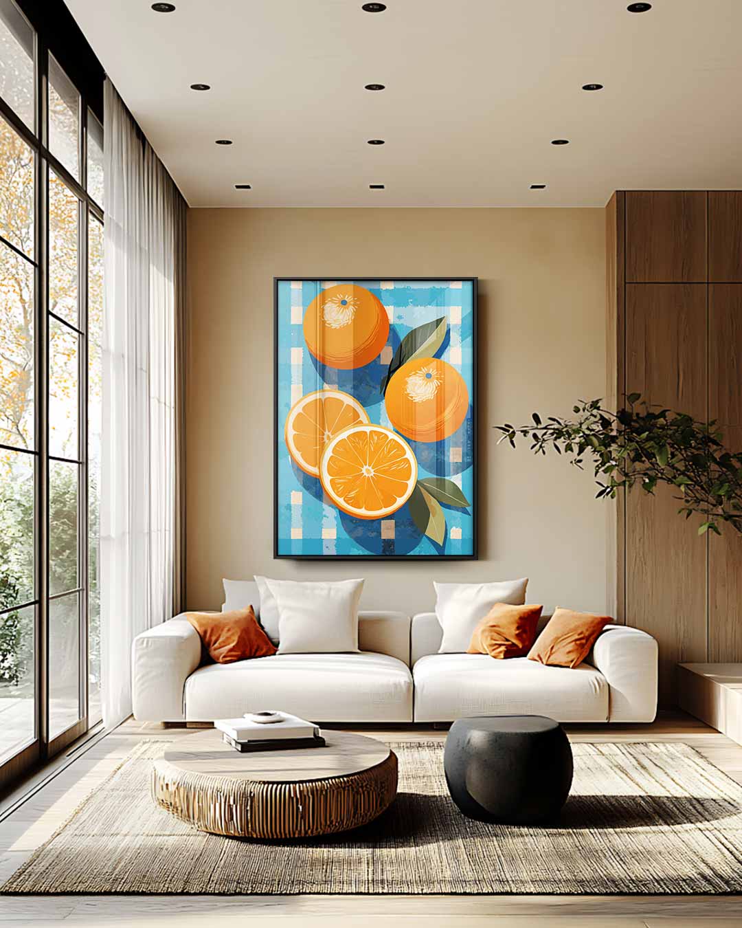 Zonnige Sinaasappeldroom Kunstwerk-canvas-dibond-plexiglas-wanddecoratie-WallArtistic