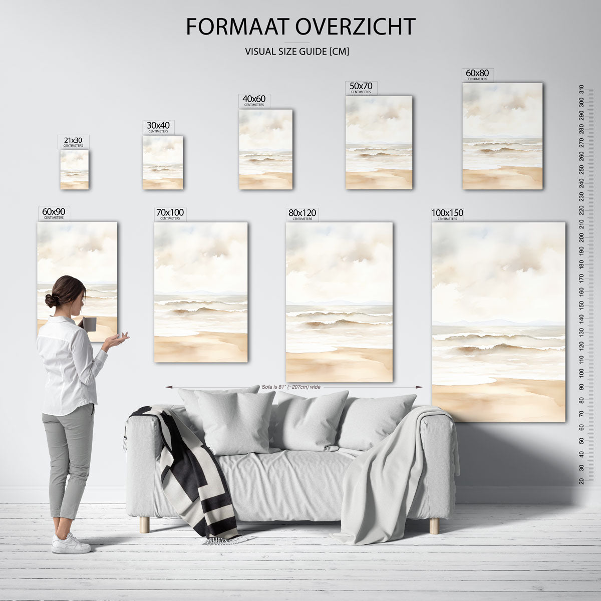 Strand en zee Poster