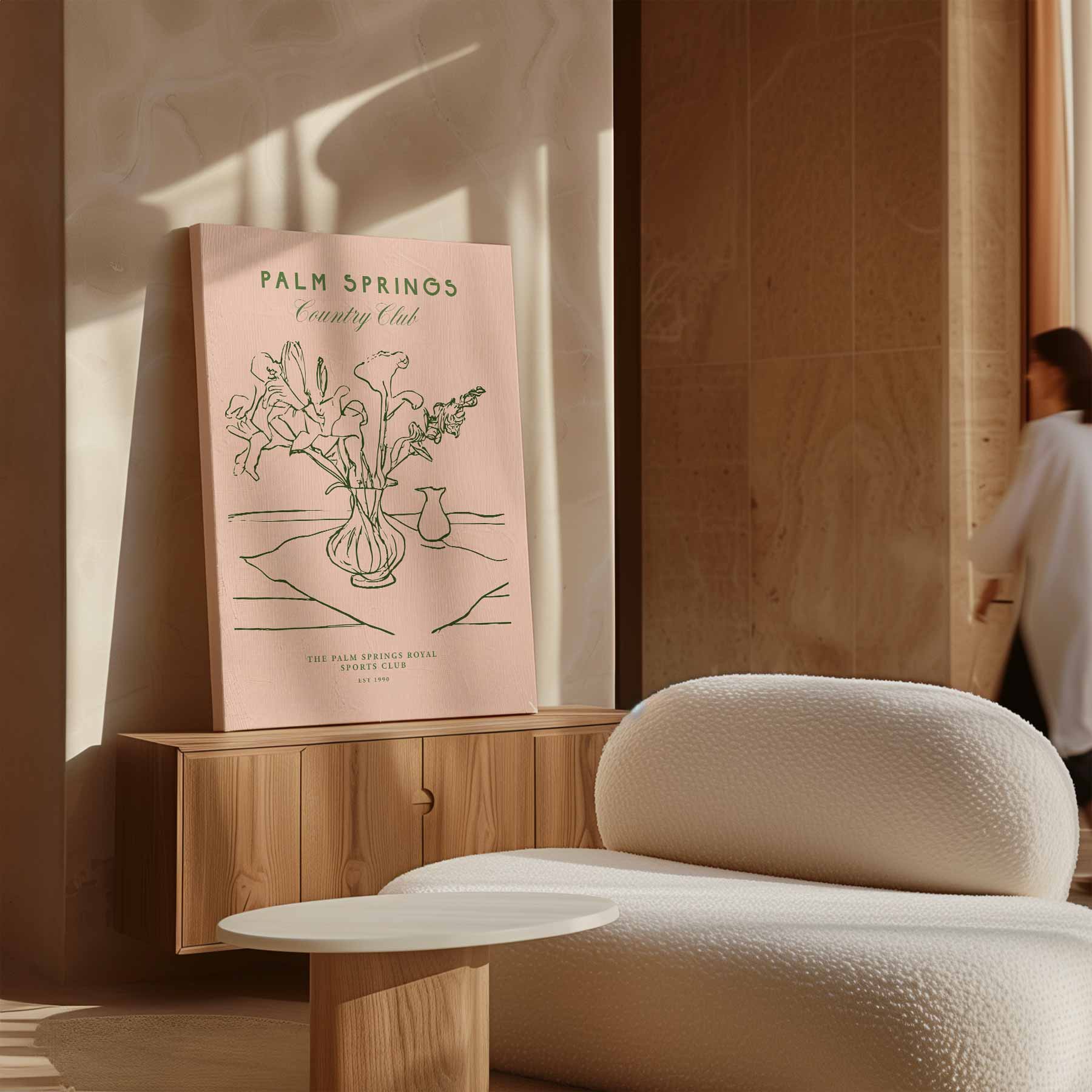Palm Springs Country Club Bloemenprint Kunstwerk-canvas-dibond-plexiglas-wanddecoratie-WallArtistic