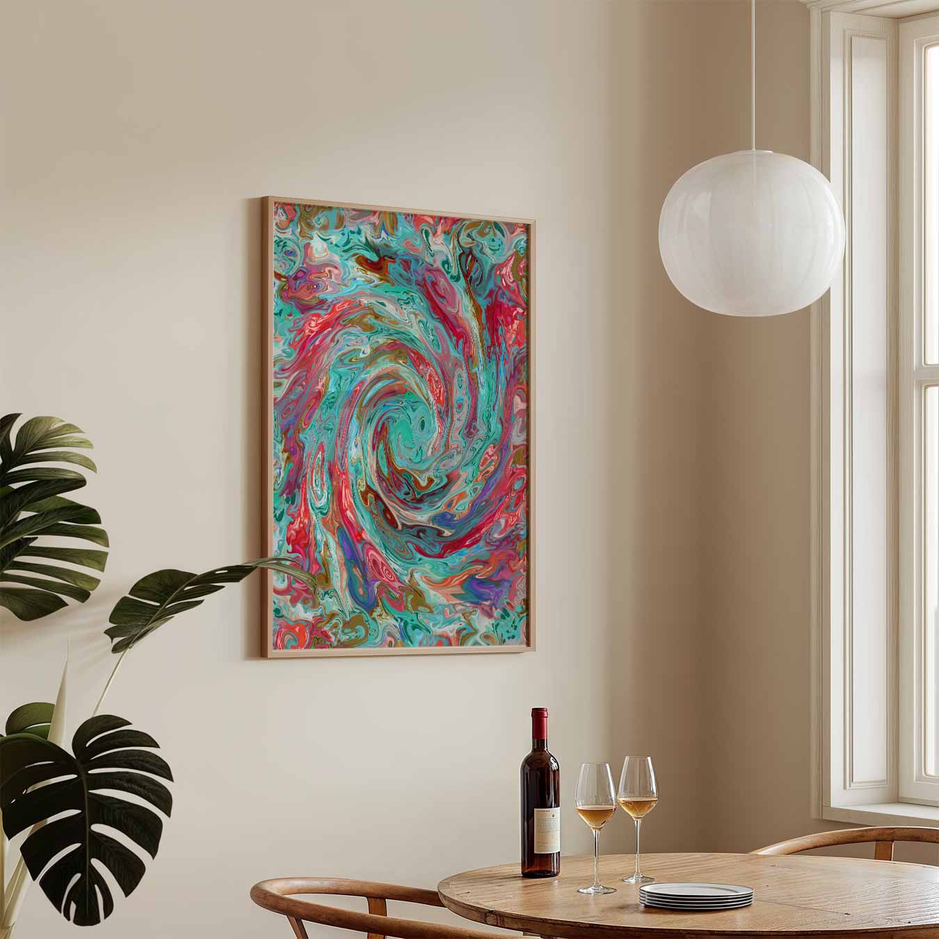 Abstracte Kleurenwervel Poster-WallArtistic