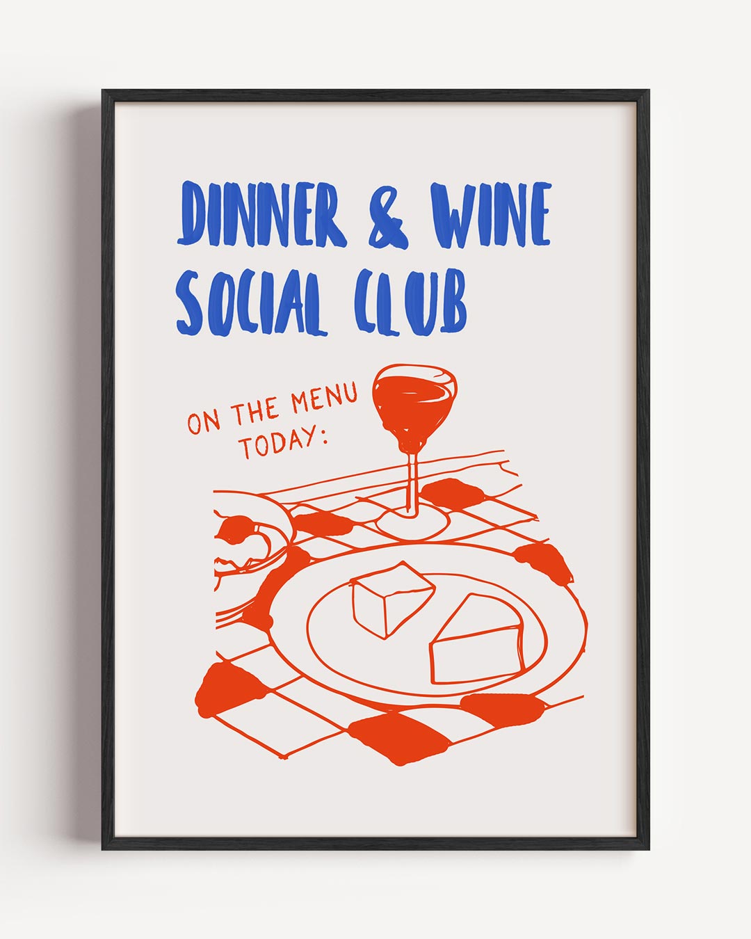 Gezellige Eet- en Wijnclub Poster-WallArtistic