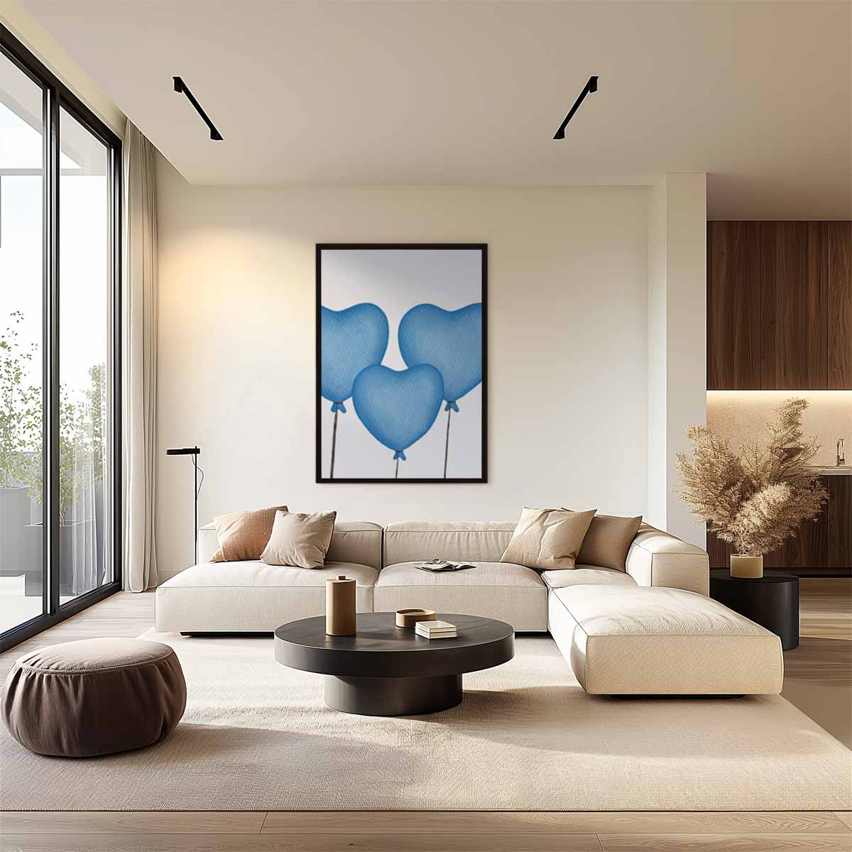 Hart Ballonnen in de Lucht Kunstwerk-canvas-dibond-plexiglas-wanddecoratie-WallArtistic