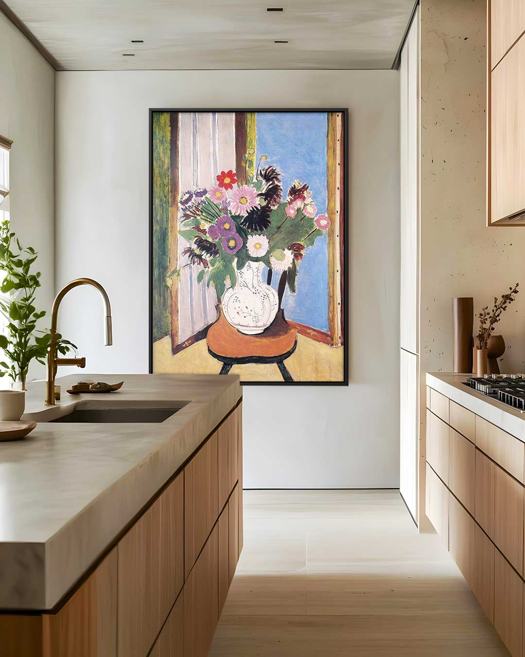 Bloemenpracht in Vaas Kunstwerk-canvas-dibond-plexiglas-wanddecoratie-WallArtistic