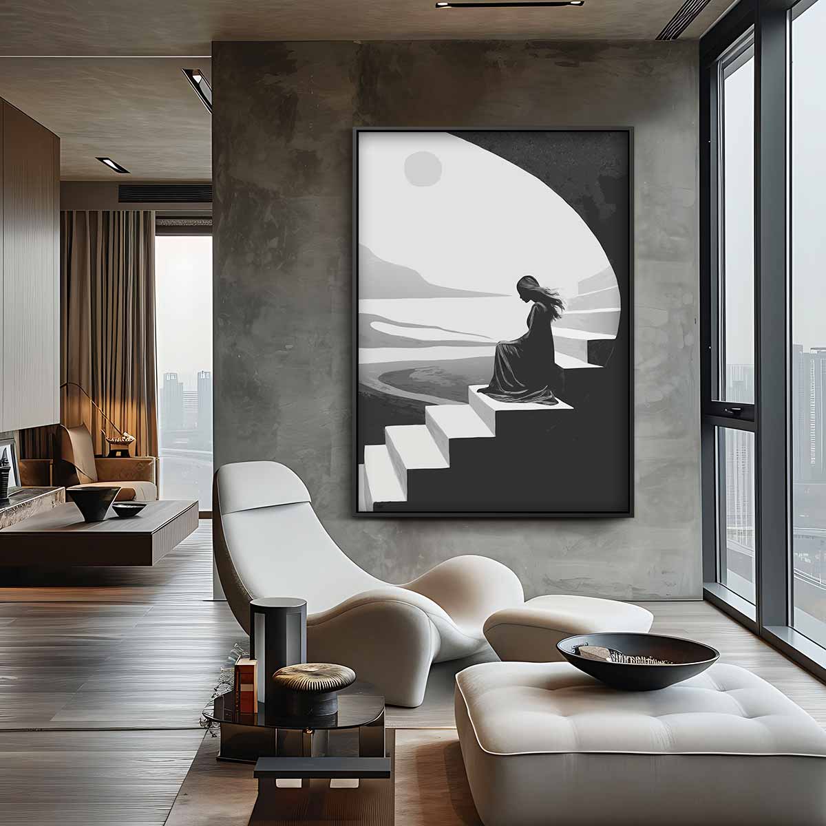 Stilte in Schaduw Kunstwerk-canvas-dibond-plexiglas-wanddecoratie-WallArtistic