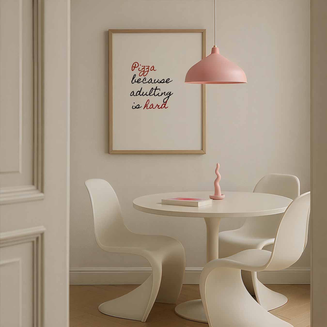 Pizza Omdat Volwassen Zijn Moeilijk Is Poster-WallArtistic