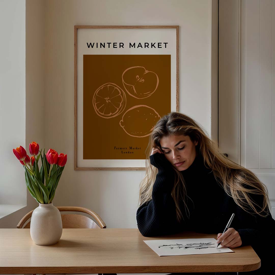 Stijlvolle Wintermarkt Poster-WallArtistic