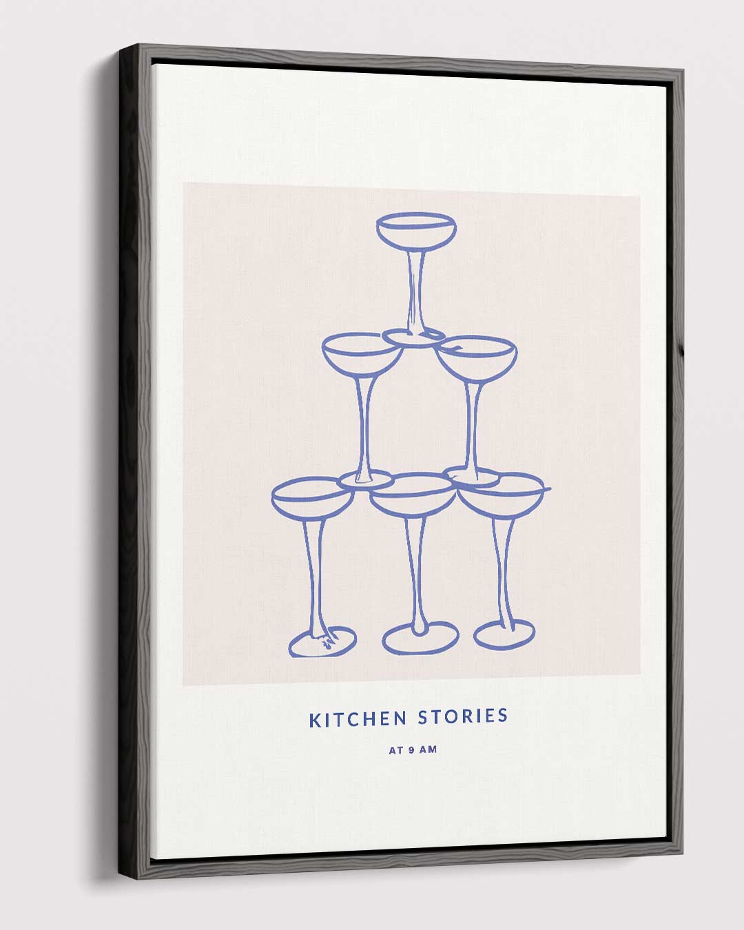 Champagneglas Piramide Illustratie Kunstwerk-canvas-dibond-plexiglas-wanddecoratie-WallArtistic