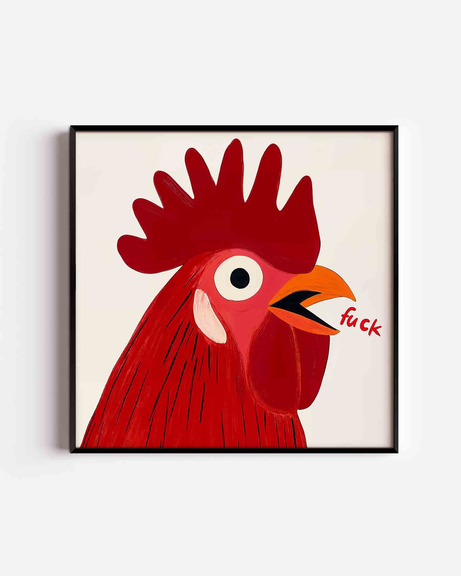 Rood haan profiel Poster