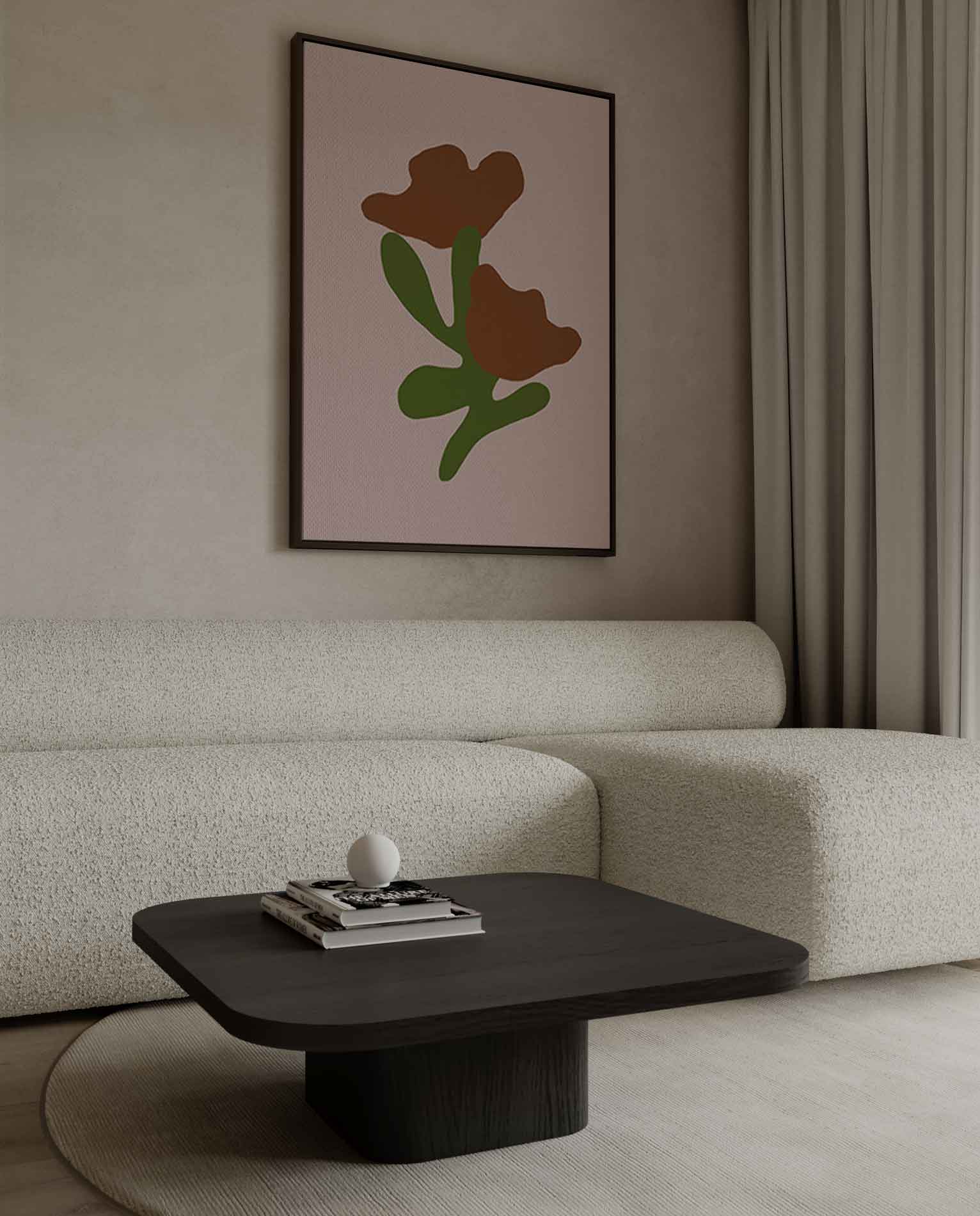 Bloemen in Abstracte Vormen Kunstwerk-canvas-dibond-plexiglas-wanddecoratie-WallArtistic