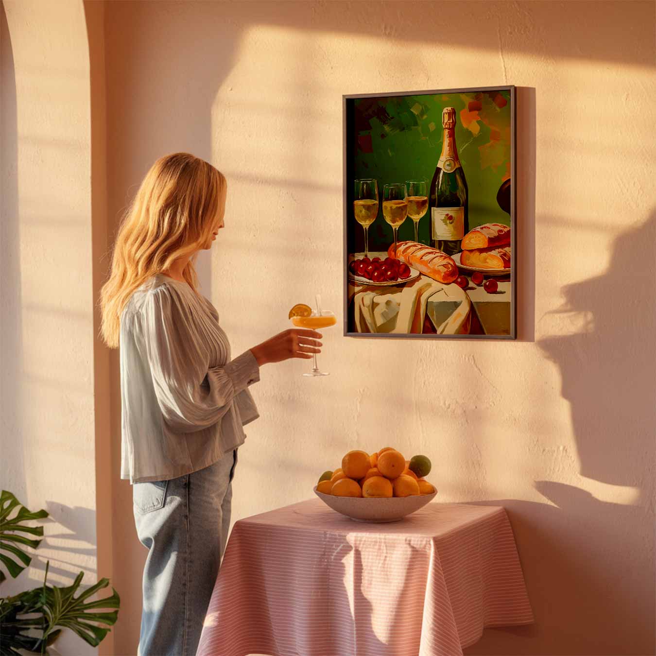 Stijlvolle Champagne en Brunch Poster-WallArtistic