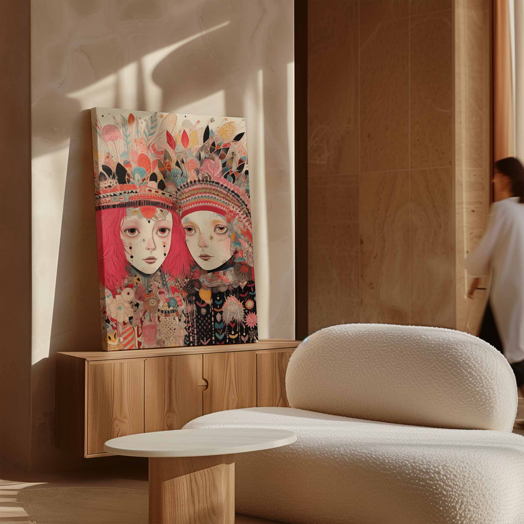 Kleurrijke Fantasiereis Kunstwerk-canvas-dibond-plexiglas-wanddecoratie-WallArtistic