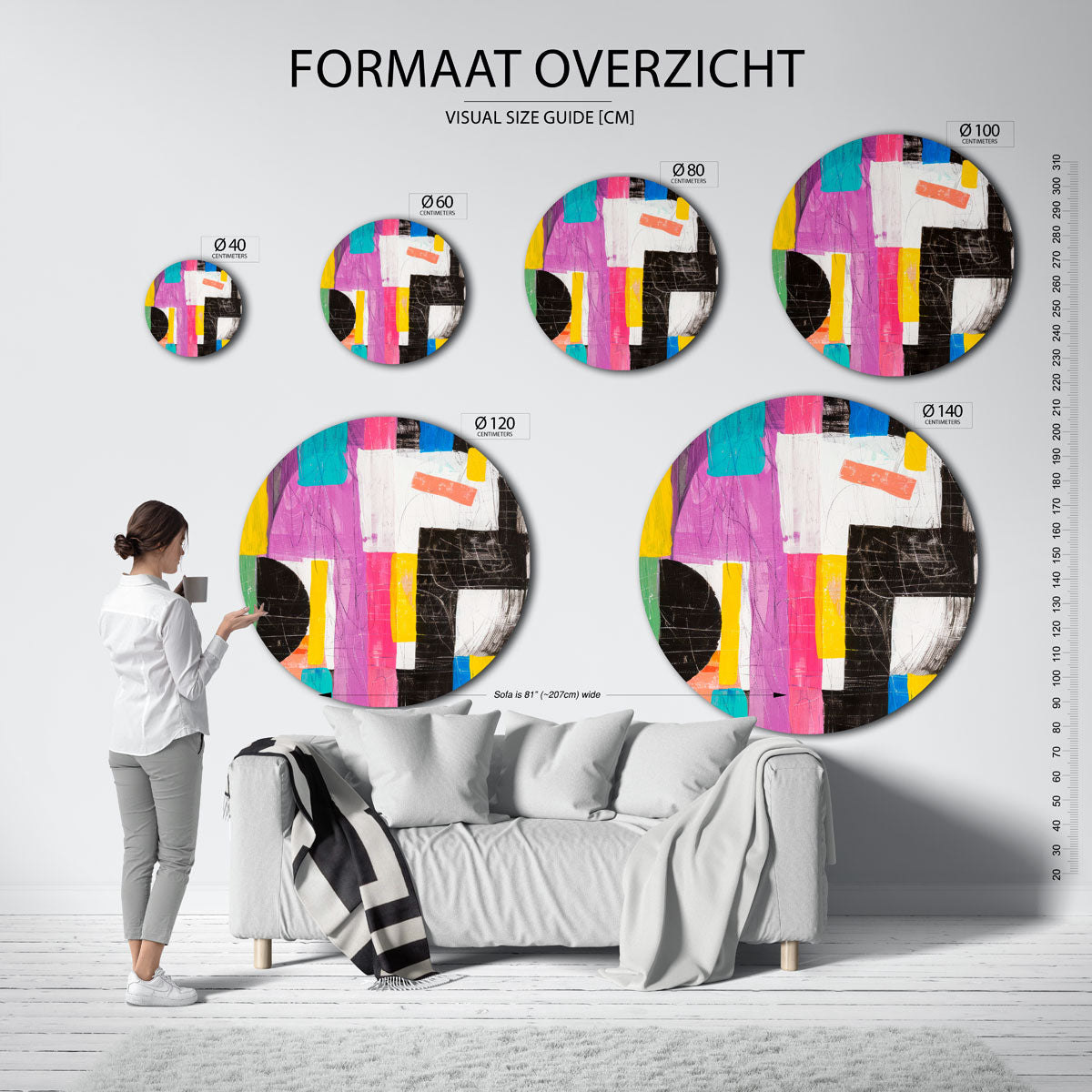 Abstracte vormen Muurcirkel